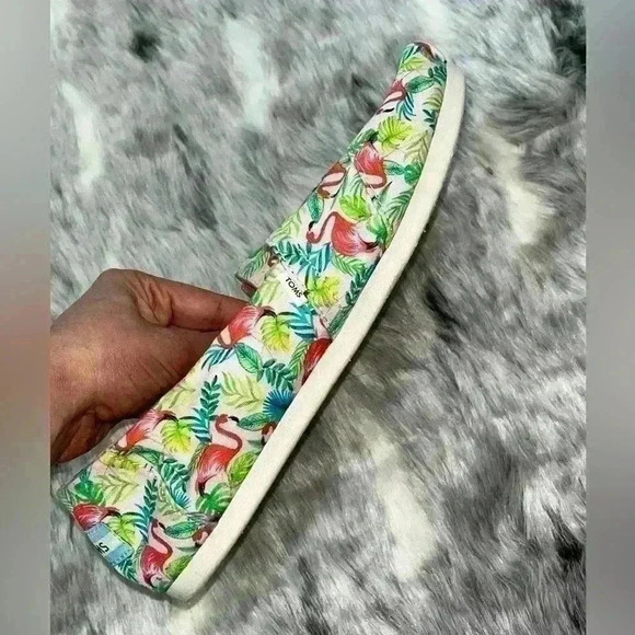 Toms X Paper Source Limited Edition Women’s Alpargata Shoe Sz 9.5 W flamingo 🦩 - Picture 5 of 7